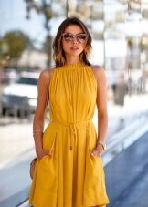 Accessories for summer mustard dress