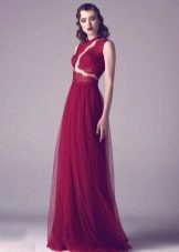 Crimson asymmetric dress