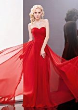 Red chiffon dress