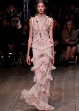 Sheer pink chiffon dress