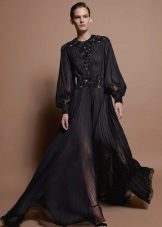 Black transparent dress made of chiffon