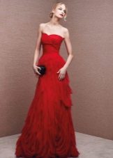 Red dress from La Sposa from chiffon
