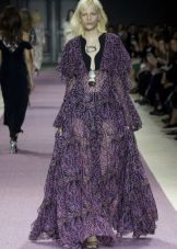 See-through closed chiffon dress