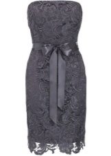 Lacy dress in dark gray - wet asphalt