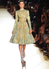 Evening dress in the style of a new bow with a print