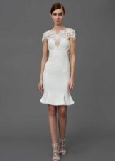 Sheath dress evening to the knees white