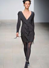 Knitted dress with straight braids