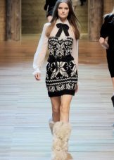 Knitted dress with an ornament from the catwalk