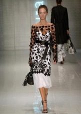 Knitted dress openwork black