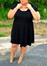 Black guipure dress-tunic for full