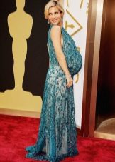 Green Festive Lace Maternity Dress