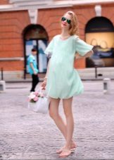 Light blue short maternity dress