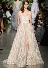 Maximum long milk dress with a slit