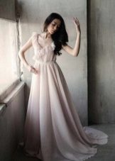 Long milk dress with a pink shade