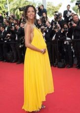 Elegant dress from thin natural material for pregnant women