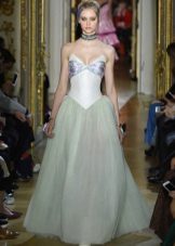 Dress with a lowered corset