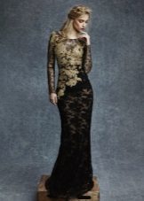 Two-tone lace sheath dress