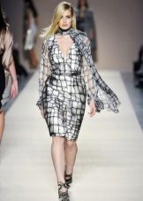 Two-tone print dress for full