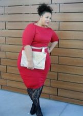 Red dress for very fat women with an apple