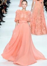 Peach dress with short sleeves