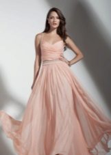 Peach floor-length dress