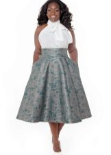 Dress with high waist for full with open shoulders