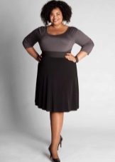 Dress for full with a high waist - brown-black