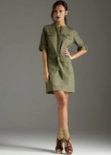 Khaki Dress in Pale Safari Style