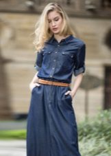 Denim dress in the style of safari