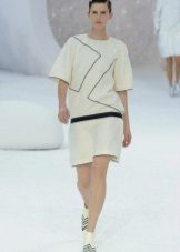 White dress with black stripes