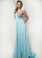 Dress in the Greek style in the floor blue