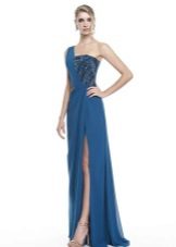 Blue Greek dress to the floor