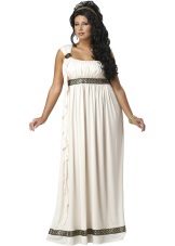 White Greek dress for full