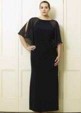 Black evening long dress for a full woman (girl)
