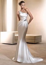 Wedding silk dress in the Greek style