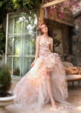 Beautiful wedding dress with floral print