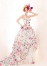 Beautiful wedding dress with floral print