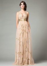 Body dress with gold pattern