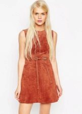 Short Velvet Terracotta Dress