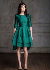 Green plain dress