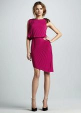 Asymmetrical dress with stilettos
