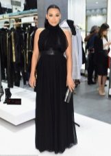 Long black dress on the floor without maternity sleeves