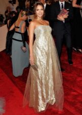 Long beige organza maternity floor dress