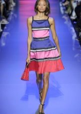 Striped a-silhouette dress