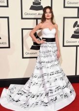 Dress with a music print