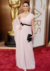 Long light pink dress for color type Winter