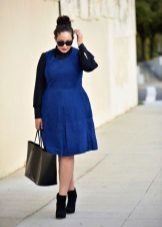 Suede dress for obese