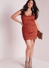 Suede dress for obese