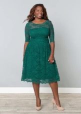 Lacy dress for full green