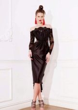 Dress with lace sleeves sheath